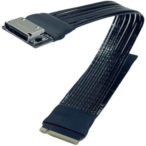 PCIe4 Gen4 4X Oculinks Adapter Cable NVME to SFF8612 64Gbps Extension Cable Silver Shielded