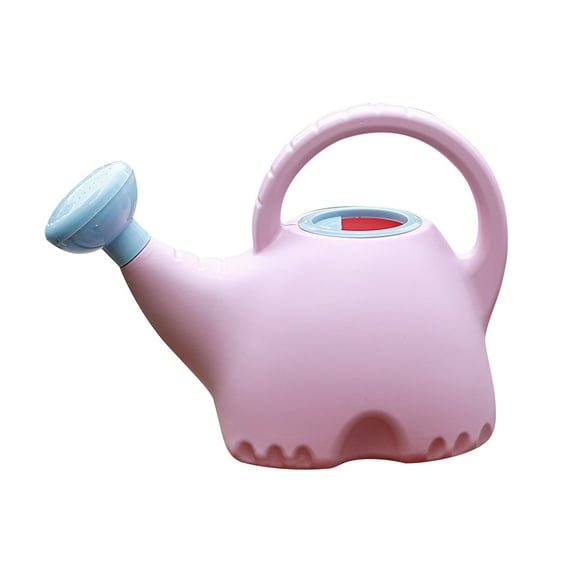 PCLCN 0.4 Gallon Plastic Watering Can Small Lightweight Cute Indoor Outdoor Garden Plants, Watering Can with Shower Head Elephant: Blue Body Pink Head