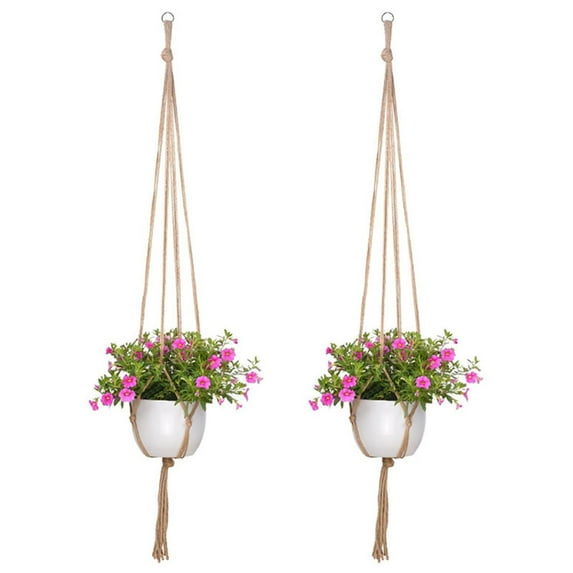 PCLCN 2 Pack 48 Inches Large Macrame Plant Hanger Rope to Hang Flower Pot Plant Holder for Indoor Outdoor Decorations