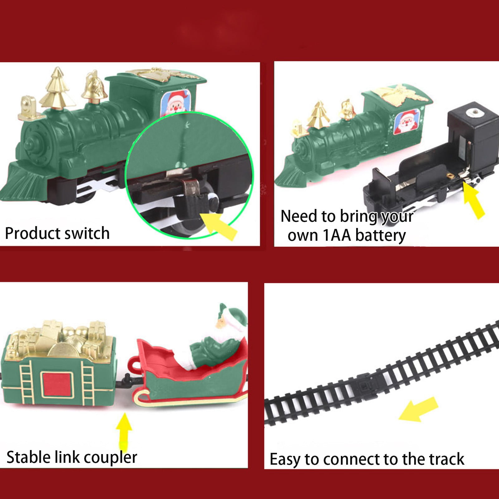 Toys Train With Rails PCLCN Upgraded Rail Train Toys Lights Christmas Music Mini Train ...