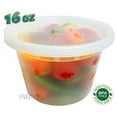 thumbnail image 1 of PCM 16 oz. Heavy Duty Round Deli Food Soup Plastic Container w/Lid 100% BPA Free (Pack of 48 Sets), 1 of 6