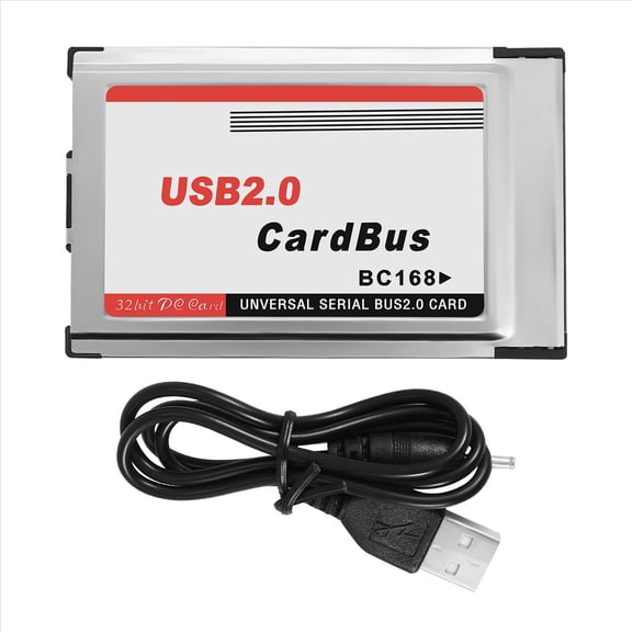 PCMCIA to USB 2.0 CardBus Dual 2 Port 480M Card Adapter for Laptop PC Computer