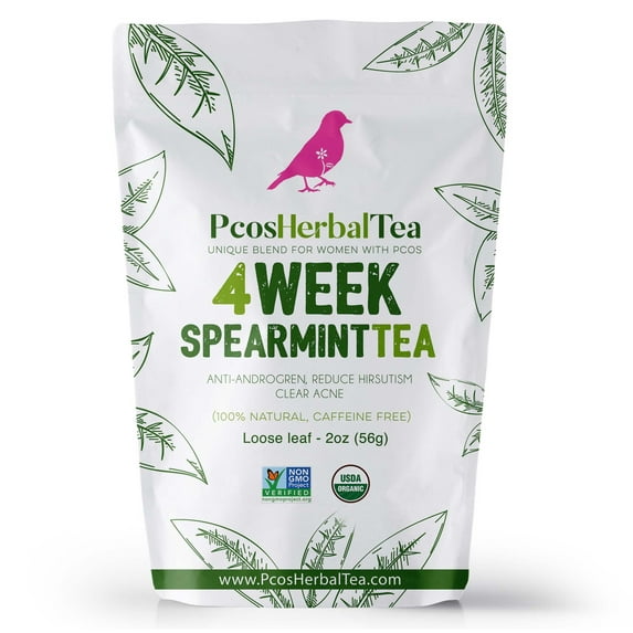 PCOS Spearmint Organic Tea helps hormone balance, reduce unwanted hair, clear acne, healthy skin (1pack)