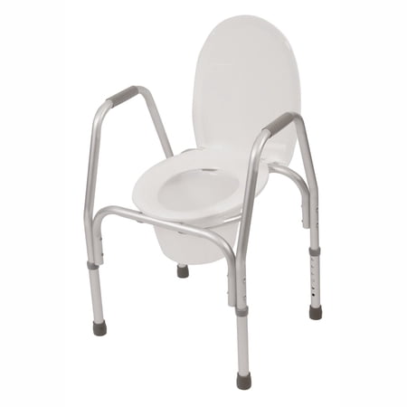 PCP 3-In-1 Aluminum Commode, White,