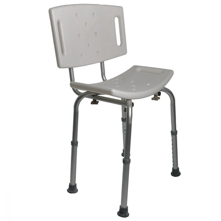 PCP Adjustable Bath Safety Seat With Back, White,