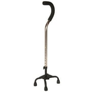 PCP Adjustable Quad Cane, Foam Grip, Made in USA, Bronze, Small Base