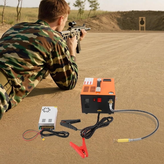 PCP Air Compressor, 300W Portable PCP Airgun Compressor with LED Display Screen Paintball/Scuba Tank Compressor Pump Max. 4500PSI/30Mpa Orange 7.87 * 6.69 * 4.72in$$Tools & Hardware Other