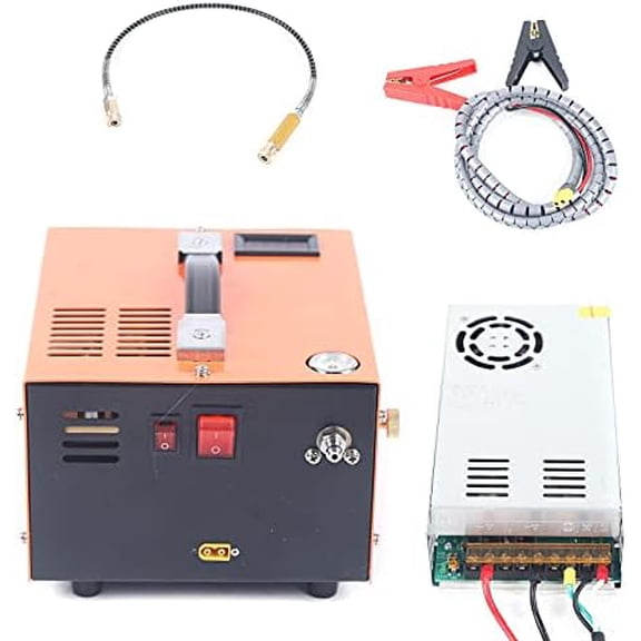 PCP Air Compressor, 30MPA 4500PSI PCP Air Pump High Pressure Pump Electric Airgun Air Compressor Orange 110V Air Compressor Built-in Transformer Portable Pump Fan Cooling$$Tools & Hardware Other