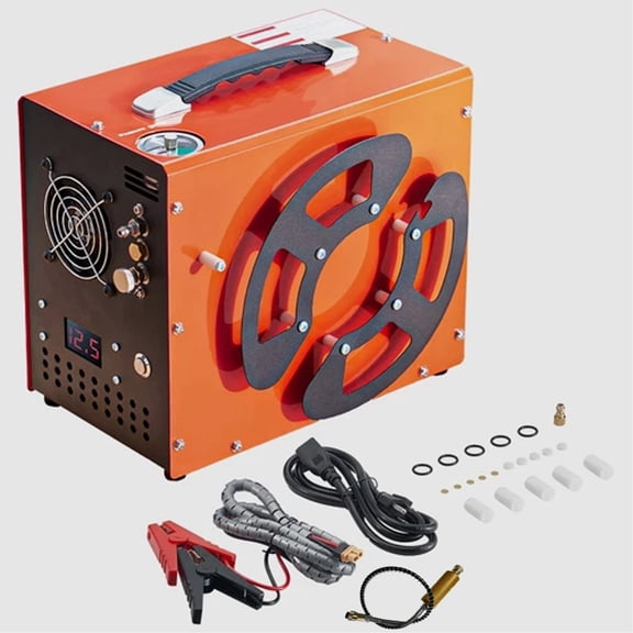 PCP Air Compressor 350W, 4500PSI/30Mpa PCP Airgun Compressor with Built-in Converter & Fan Cooling System, Auto Stop DC12V/AC110V Portable Paintball Tank Compressor for Air Rifle, Scuba Diving Bottle