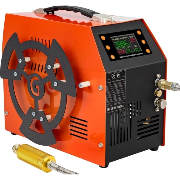 PCP Air Compressor 4500 PSI/30 MPa, 350W Oil-Free Air Pump with LCD Display, Auto Stop, 12V DC & 110/220V AC for Air Rifles & HPA Tanks