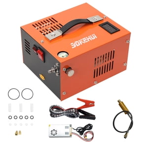 PCP Air Compressor 4500PSI/30MPa High Pressure, Fast Fill Pump for PCP Airguns & Paintball Tanks, Dual Power 12V DC Car & 110V AC Home Use, Built-in Cooling Fan