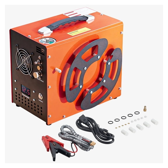 PCP Air Compressor 4500PSI, 30Mpa Airgun Compressor with Auto Stop & Fan Cooling, DC12V/AC120V Portable Paintball Tank Compressor for Air Rifle, Scuba