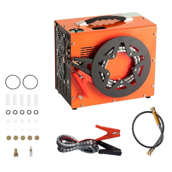 PCP Air Compressor 4500PSI 30Mpa Portable PCP Airgun Compressor with Built-in Power Converter Auto-Stop DC12V AC120V Oil and Water-Free Air Rifle Paintball Scuba Tank Compressor Pump