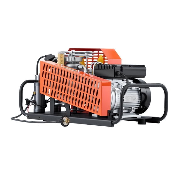 PCP Air Compressor 4500PSI, 60L/min 4-Cylinder Auto Stop Compressor Pump with Fan Cooling for Diving, Paintball, Rifle
