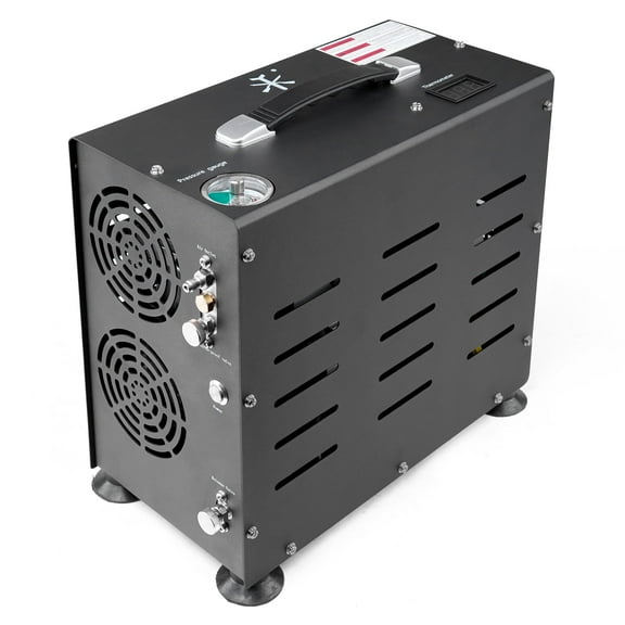 PCP Air Compressor 4500PSI, 800W Dual-Cylinder PCP Compressor, Auto Stop Built-in Fan Cooling System Compressor Pump