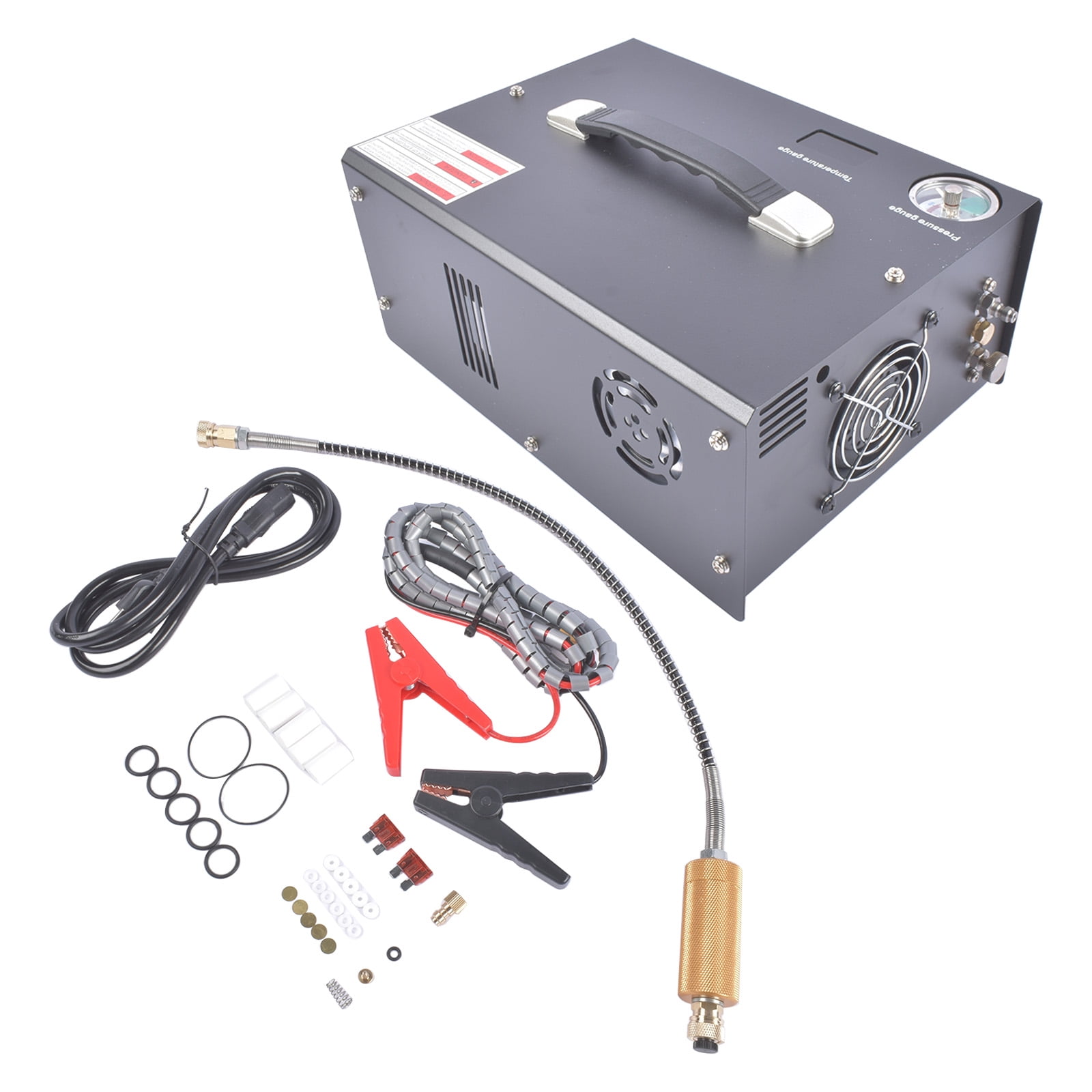 PCP Air Compressor 4500Psi 30Mpa, 500W Auto-Stop Scuba Tank Compressor 12V DC/110V Ac or 220V AC for Home Use, AC Compressor for Mini Scuba Tank - Black