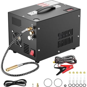 PCP Air Compressor, Portable 4500Psi / 30Mpa Pump, Supports 12V DC or 110V / 220V AC, Oil/Water-Free(Manual-Stop)