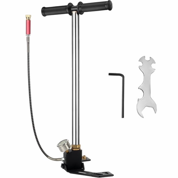 PCP Air Pump 4500PSI 3 Stage Hand Pump for Airguns, High Pressure Rifle Pump with Foldable Pedal & Gauge, Paintball/Diving Tank Inflation