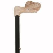 PCP Ergonomic Cane, Antotomic Palm Grip Handle, Adjustable Aluminum Shaft, Made in USA, Black, Right Hand
