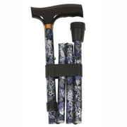 PCP Folding Cane, Fritz Handle Grip, Lightweight Adjustable Aluminum Shaft, Floral Pattern,