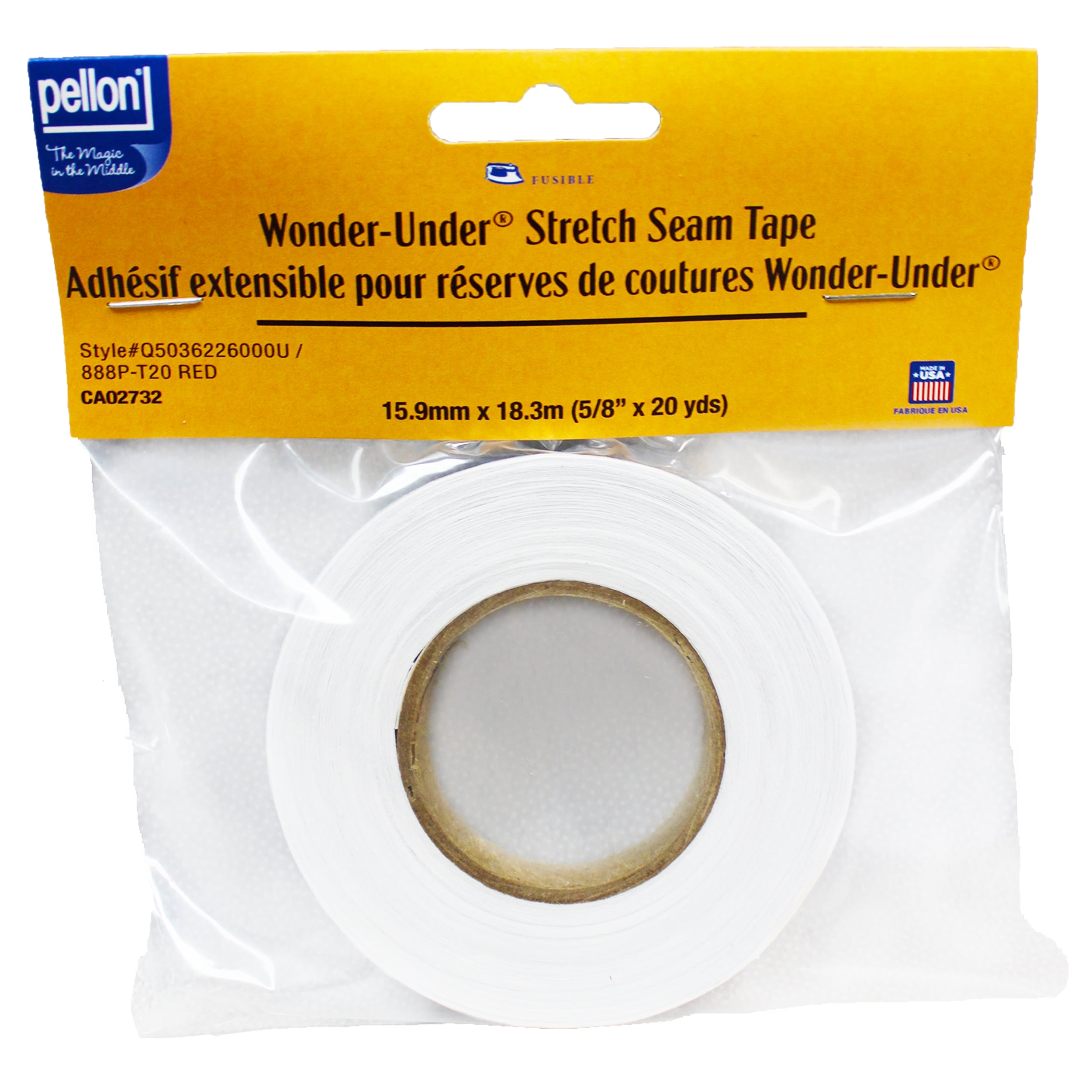 PCP Group LLC Pellon Wonder-Under Stretch Tape, Clear 5/8" x 20 Yards Precut. 1 Pack.