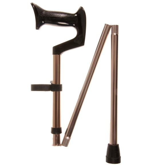 PCP Orthopedic Handle, Folding Aluminum Cane, Made in USA, Bronze, Large Grip