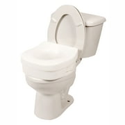 PCP Premium Molded Toilet Seat Riser, Interchangeable Non-Locking Setup, White, 5 in Rise (Poly Bagged)
