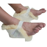 PCP Pressure-Relief Sheepskin Heel Protector, Wool Cushion to Support Feet and Heels, White