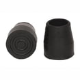 thumbnail image 1 of PCP Replacement Cane Tips, Reinforced Rubber Grip, Black, 1 inch (2.5 cm) Diameter, 2 Count, 1 of 2