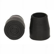 PCP Replacement Cane Tips, Reinforced Rubber Grip, Black, 1 inch (2.5 cm) Diameter, 2 Count