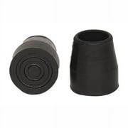 PCP Replacement Cane Tips, Reinforced Rubber Grip, Black, 1 inch 2.5 cm Diameter, 2 Count
