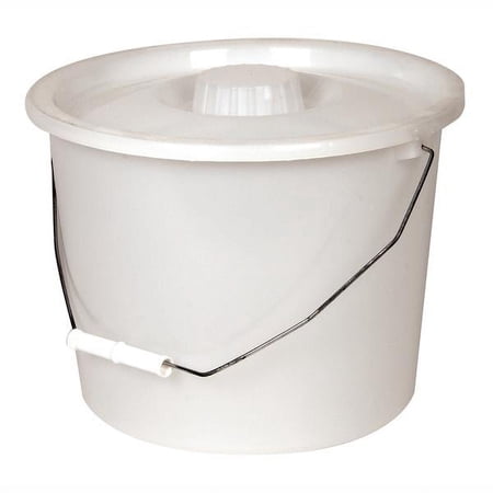 PCP Replacement Full Size Pail with Lid For Commode, White, 2.5 Gallon