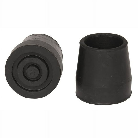 PCP Replacement Walker Tips (Pair), Black, 1.25 Inch Diameter