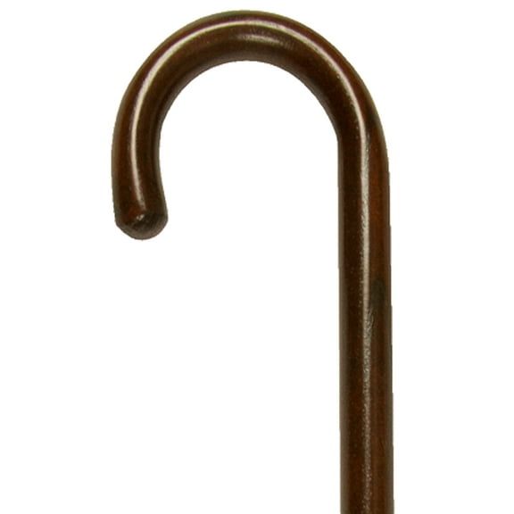PCP Wood Cane With Round Handle, Walnut, Large Grip