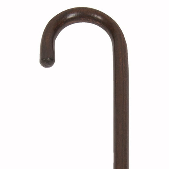 PCP Wood Cane With Round Handle, Walnut, Medium Grip