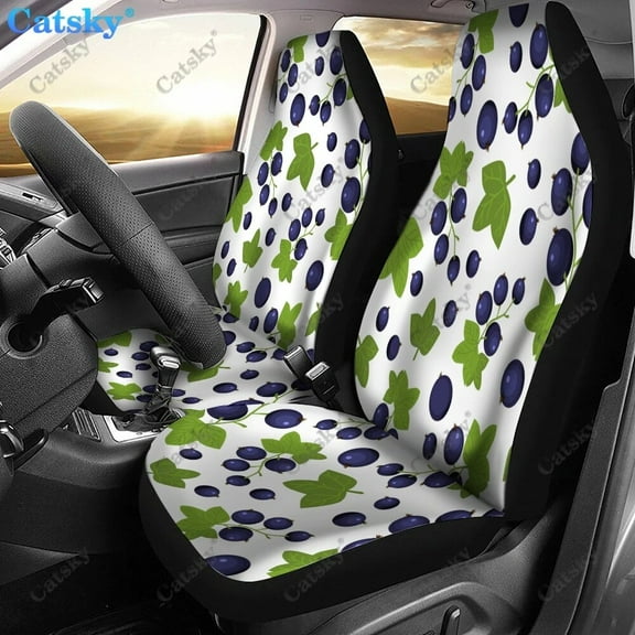 PCS 2 Protector Cover Seat Auto Van or SUV Trucks Cars for Fit Covers Seat Car Universal Print Pattern Blueberry