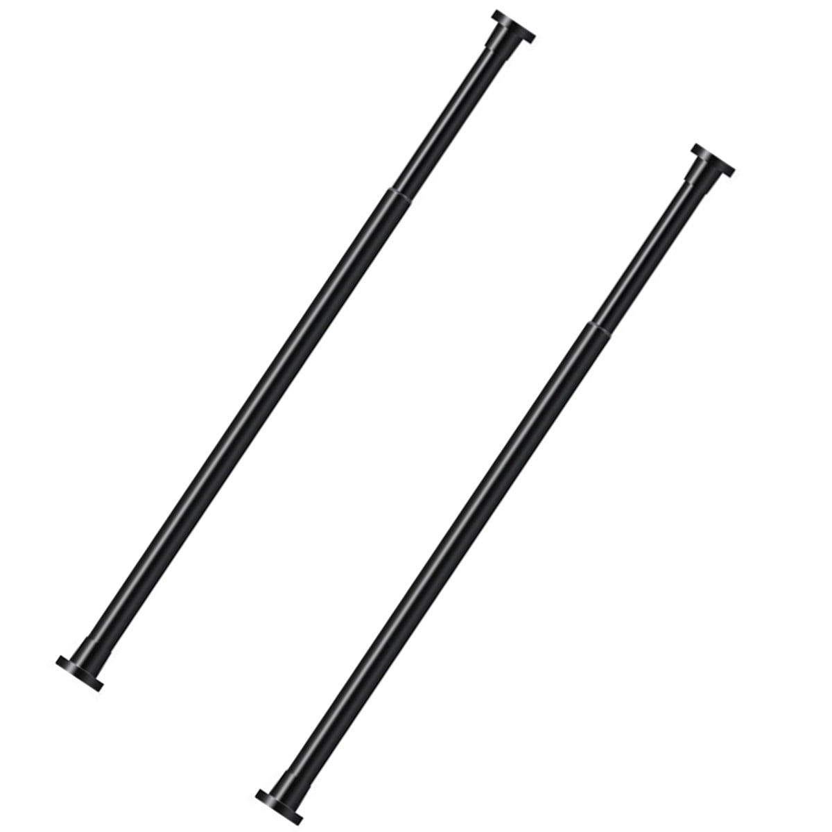 PCS Black Shower Tension Rod Spring Tension Curtian Rod Adjustable No Drilling, Shower Rods for