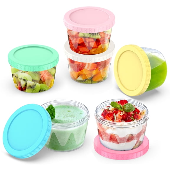 PCS Classic Color 17oz PP Food Storage Containers, 502.75ml Reusable Plastic Food Containers for Kitchen & Fridge