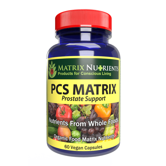 PCS MATRIX - Lower PSA Levels for Healthy Prostate - 100% Natural Ingredients: Saw Palmetto, Rabdosia, Scute, Plantago Focium, Chrysantaomum, Ganoderma, Lotus Seed - Vegan Capsules (60ct)