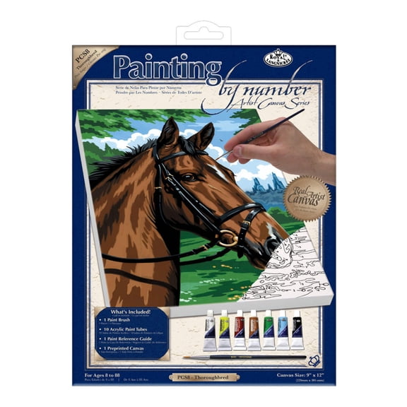 Royal & Langnickel Painting by numbers™ 10pc Thoroughbred Canvas Painting Project