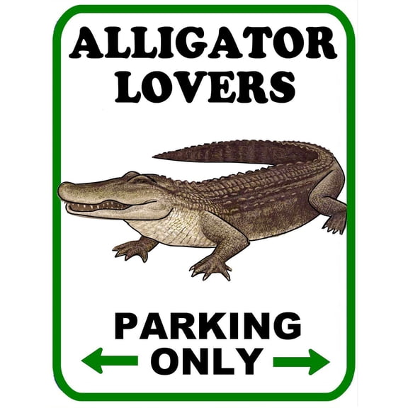 PCSCP 2-Count Alligator Lovers Parking Only (v2) 9 by 11.5 inch Laminated Sign