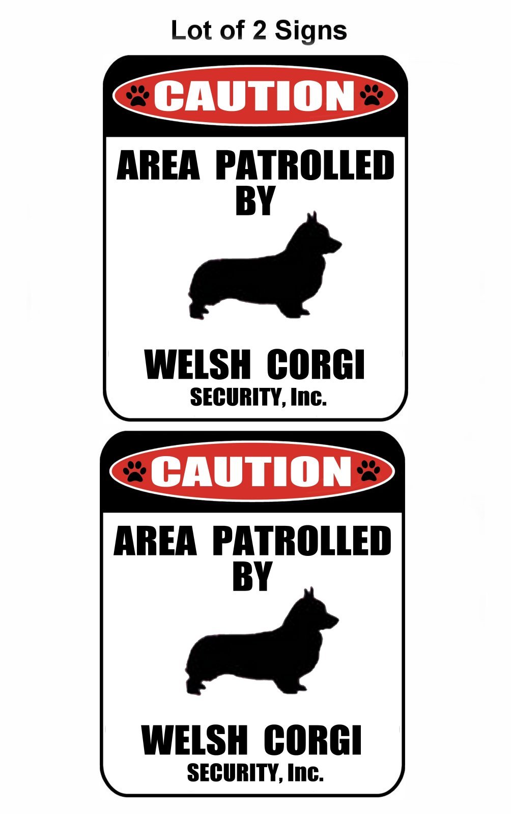 Lustiges Hundeschild 'Achtung – Gebiet Wird Von Pembroke Welsh Corgi Security überwacht' – PVC, Retro