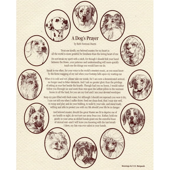 PCSCP A Dog's Prayer 9 inch by 11.5 inch Laminated Sign