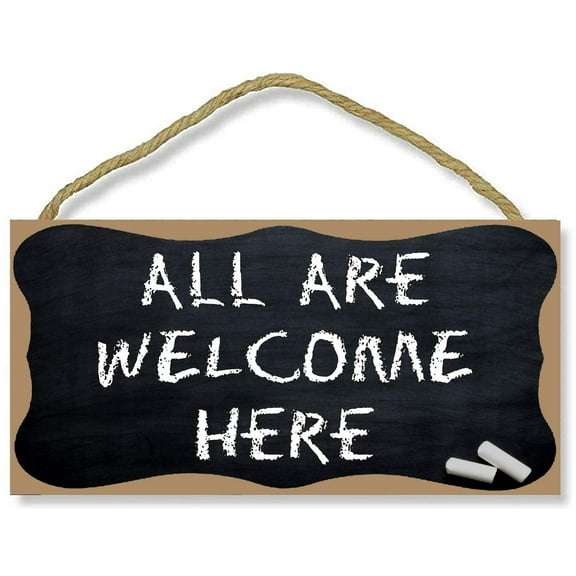 PCSCP All are Welcome Here 10" L x 5" H Wooden Sign