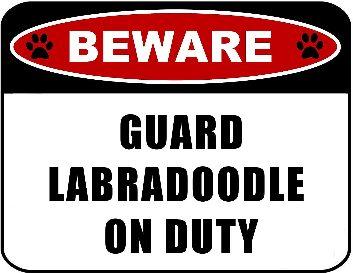 PCSCP Beware Guard Labradoodle (v2) on Duty 11.5 inch x 9 inch
