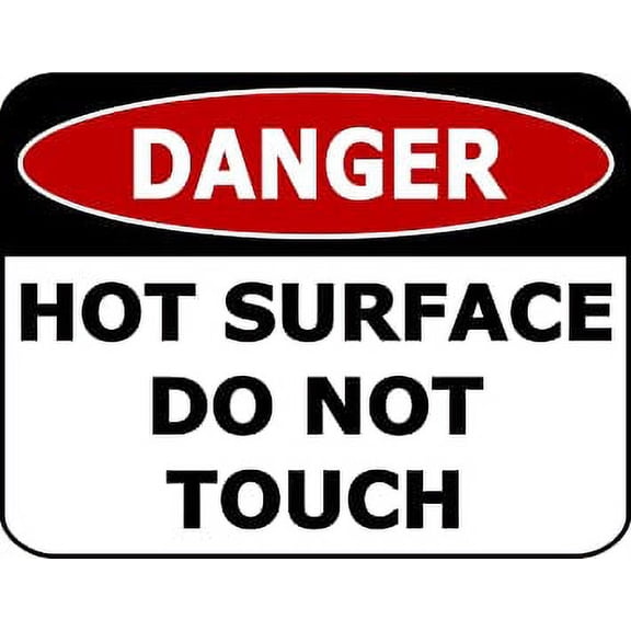 PCSCP Danger Hot Surface Do Not Touch 11.5 inch by 9 inch Laminated Office Restaurant Sign