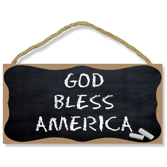 PCSCP God Bless America 10" L x 5" H Wooden Sign