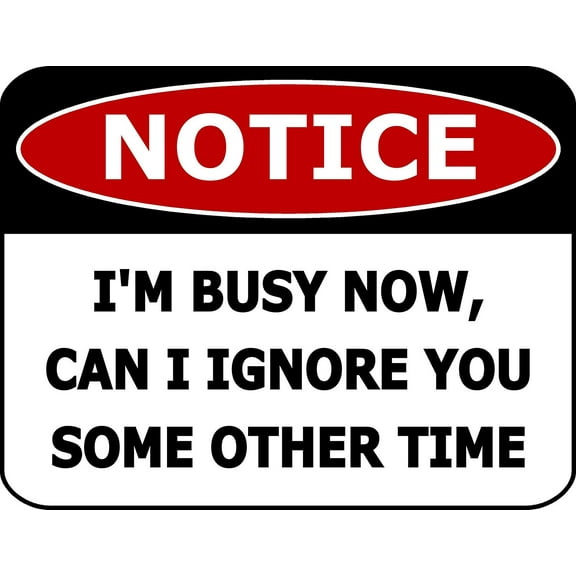 PCSCP NOTICE I'm Busy Now, Can I Ignore You Some Other Time 11.5 inch by 9 inch Laminated Funny Sign