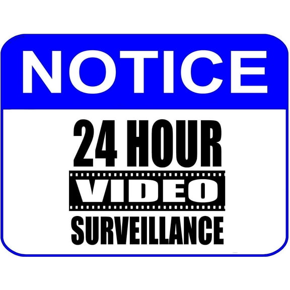 PCSCP Notice 24 Hour Video Surveillance 11 inch by 9.5 inch Laminated Sign