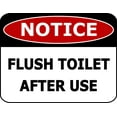 thumbnail image 1 of PCSCP Notice Flush Toilet After Use 11 inch by 9.5 inch Laminated Bathroom Sign, 1 of 2